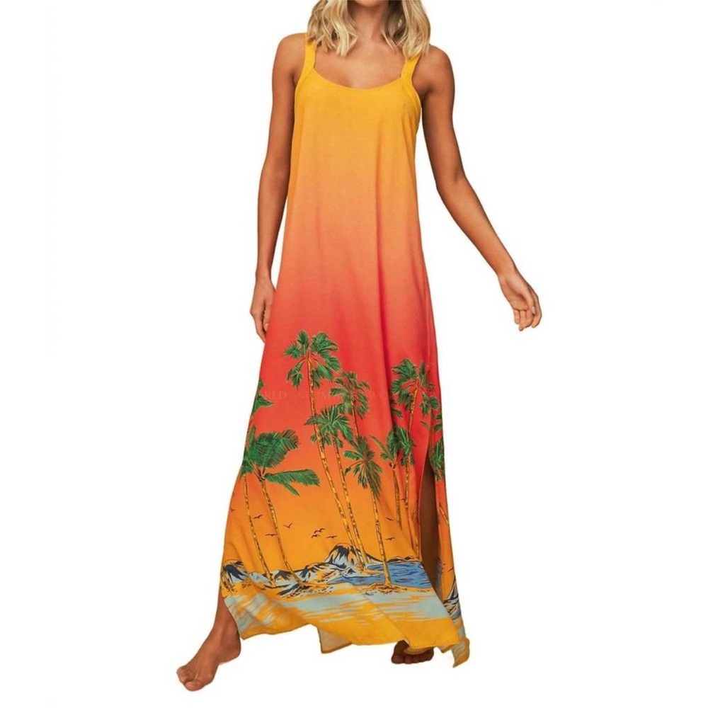 MAAJI Lucille Maxi Dress in Sunset Ombre Medium Resort Wear‎ Vacation Cover Up